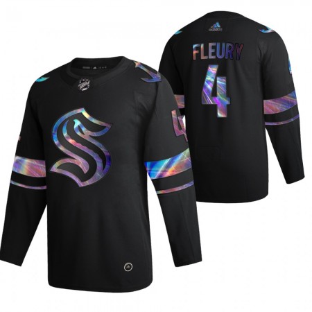 Seattle Kraken Trikot Haydn Fleury 4 2021-22 Schillerndes holografisches Schwarz Authentic - Herren